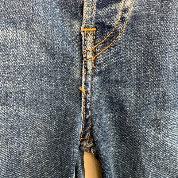 Re/Done Originals Medium Wash High Rise Ankle Crop Stretch Jeans Women's Size 27 - Picture 4 of 14